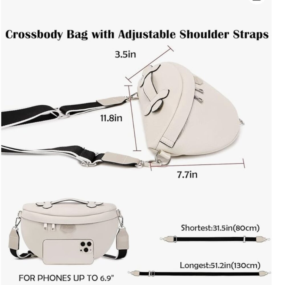 Crossbody Bum Bag in Cream, NWOT - Picture 8 of 11